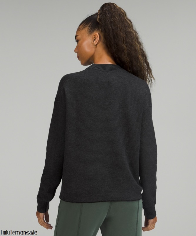 Lululemon Damen DELULU490 | Lululemon Deutschland Graphitgrauer Doppelstrick-Wendepullover Mit Rundhalsausschnitt